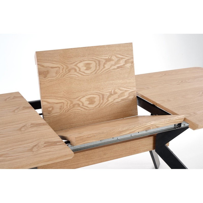 'BACARDI Extendable Table in Natural Oak / Black' 'BACARDI Extendable Table in Natural Oak / Black'