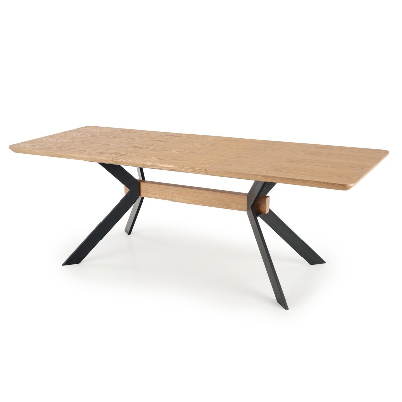 'BACARDI Extendable Table in Natural Oak / Black' 'BACARDI Extendable Table in Natural Oak / Black'