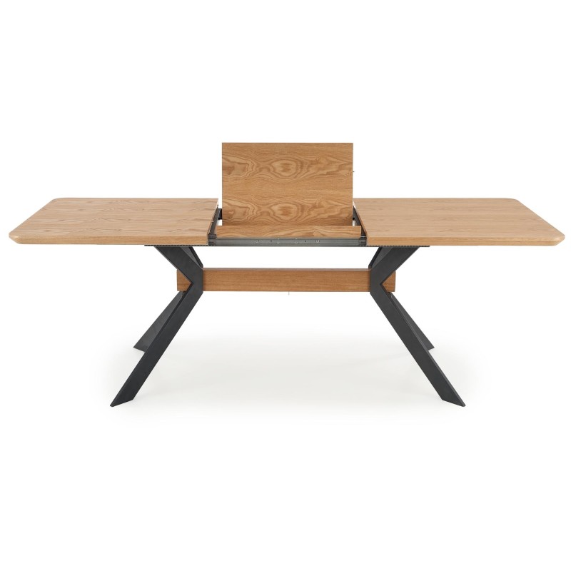 'BACARDI Extendable Table in Natural Oak / Black' 'BACARDI Extendable Table in Natural Oak / Black'
