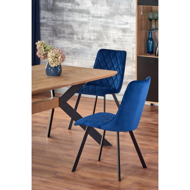 'BACARDI Extendable Table in Natural Oak / Black' 'BACARDI Extendable Table in Natural Oak / Black'