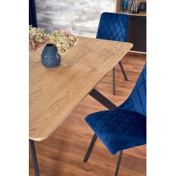 'BACARDI Extendable Table in Natural Oak / Black' 'BACARDI Extendable Table in Natural Oak / Black'