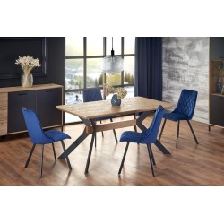 'BACARDI Extendable Table in Natural Oak / Black' 'BACARDI Extendable Table in Natural Oak / Black'