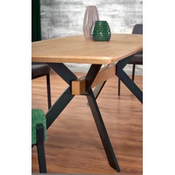 'BACARDI Extendable Table in Natural Oak / Black' 'BACARDI Extendable Table in Natural Oak / Black'
