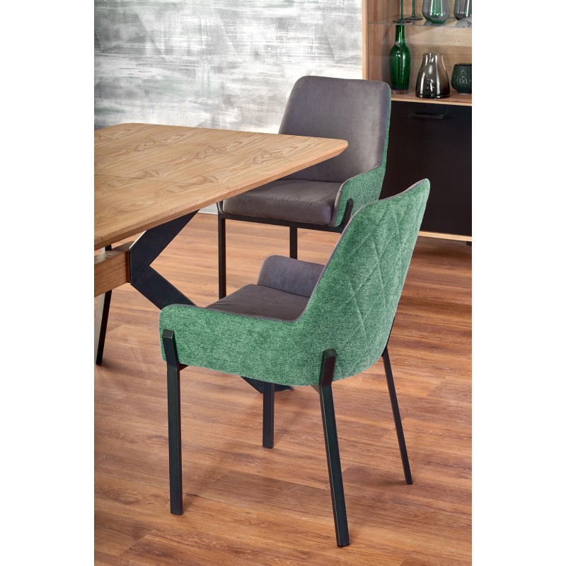 'BACARDI Extendable Table in Natural Oak / Black' 'BACARDI Extendable Table in Natural Oak / Black'