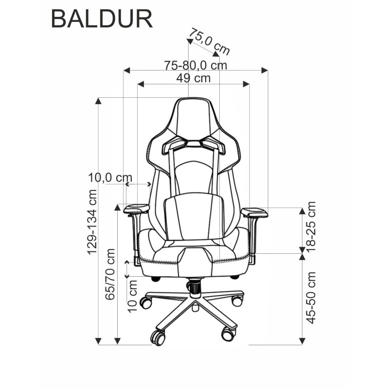 BALDUR fotel gabinetowy c.popielaty / czarny BALDUR fotel gabinetowy c.popielaty / czarny