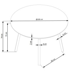 'BALROG ROUND table, frame - black, top - light ash' 'BALROG ROUND table, frame - black, top - light ash'