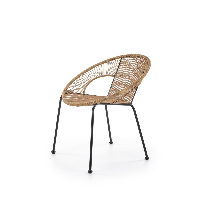 'BARI Natural Rattan Armchair / Black' 'BARI Natural Rattan Armchair / Black'