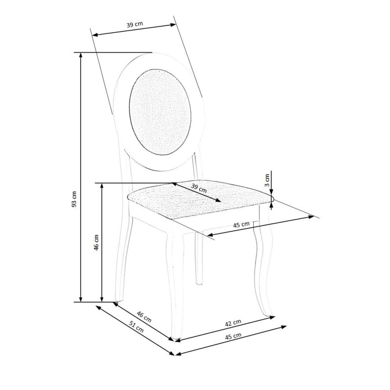 'BAROCK White / Ash Grey Chair' 'BAROCK White / Ash Grey Chair'