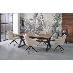 'BARON Extendable Table, Walnut / Black'