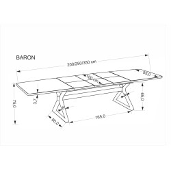 BARON stół rozkładany, orzechowy / czarny (2p 1szt) BARON stół rozkładany, orzechowy / czarny (2p 1szt)