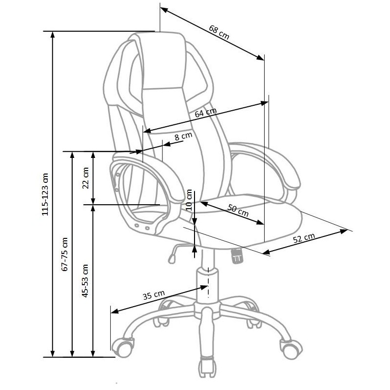 'BARTON Black-White Office Chair' 'BARTON Black-White Office Chair'