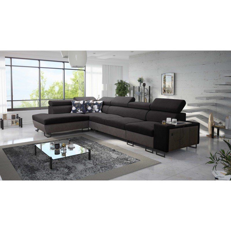 Prestige XI Maxi Ecksofa mit Schlaffunktion und USB-Anschluss | Gepolsterte Ecksofa, Weich im Griff, Freya 210.25 + Tauro 8207