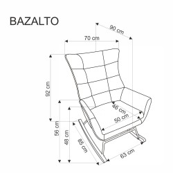 'BAZALTO Ash Grey Rocking Chair' 'BAZALTO Ash Grey Rocking Chair'
