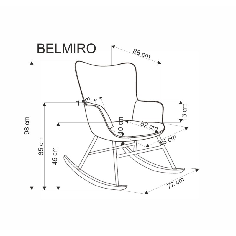 'BELMIRO Relaxation Armchair with Rocking Function, Ash Grey' 'BELMIRO Relaxation Armchair with Rocking Function, Ash Grey'