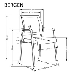 BERGEN fotel czarny (1p 4szt) BERGEN fotel czarny (1p 4szt)