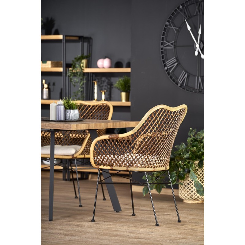 'BERLIN Extendable Table 160/220 cm, Walnut Top, Black Frame' 'BERLIN Extendable Table 160/220 cm, Walnut Top, Black Frame'