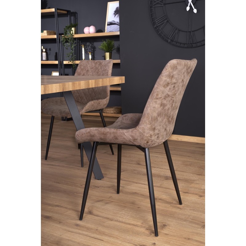 'BERLIN Extendable Table 160/220 cm, Walnut Top, Black Frame' 'BERLIN Extendable Table 160/220 cm, Walnut Top, Black Frame'