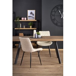 BERLIN stół rozkładany 160/220 cm, blat - orzechowy, stelaż - czarny BERLIN stół rozkładany 160/220 cm, blat - orzechowy, stelaż - czarny