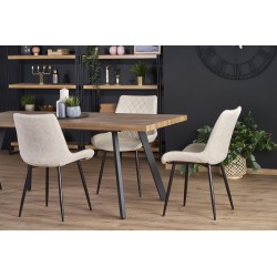 'BERLIN Extendable Table 160/220 cm, Walnut Top, Black Frame' 'BERLIN Extendable Table 160/220 cm, Walnut Top, Black Frame'