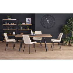 BERLIN stół rozkładany 160/220 cm, blat - orzechowy, stelaż - czarny BERLIN stół rozkładany 160/220 cm, blat - orzechowy, stelaż - czarny