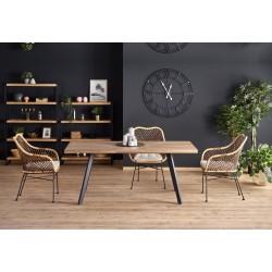 'BERLIN Extendable Table 160/220 cm, Walnut Top, Black Frame' 'BERLIN Extendable Table 160/220 cm, Walnut Top, Black Frame'