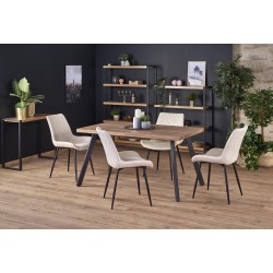 'BERLIN Extendable Table 160/220 cm, Walnut Top, Black Frame' 'BERLIN Extendable Table 160/220 cm, Walnut Top, Black Frame'