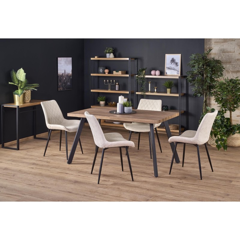 'BERLIN Extendable Table 160/220 cm, Walnut Top, Black Frame' 'BERLIN Extendable Table 160/220 cm, Walnut Top, Black Frame'