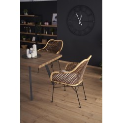 'BERLIN Extendable Table 160/220 cm, Walnut Top, Black Frame' 'BERLIN Extendable Table 160/220 cm, Walnut Top, Black Frame'