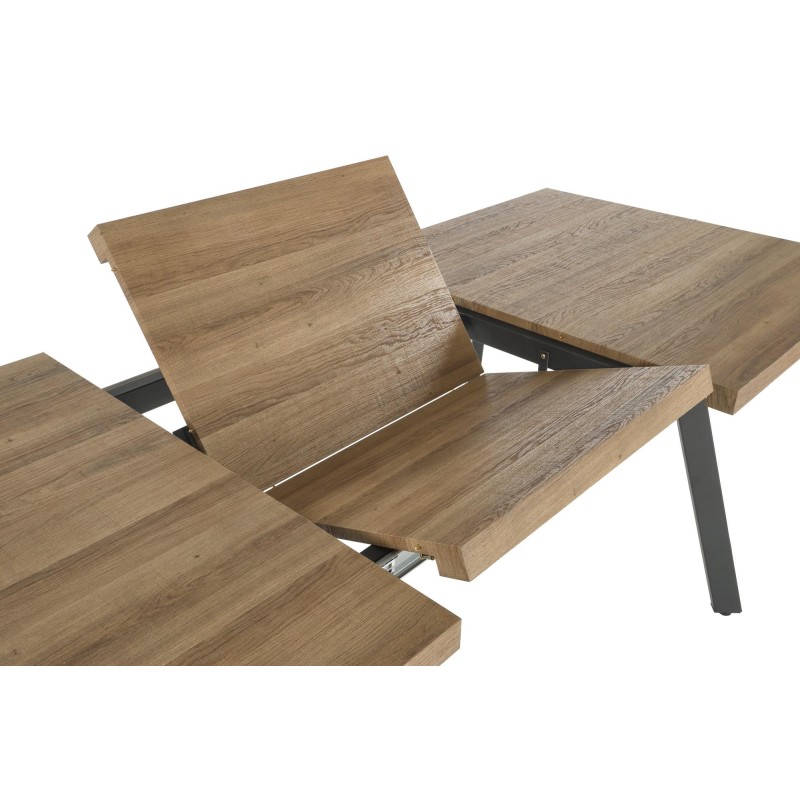 BERLIN stół rozkładany 160/220 cm, blat - orzechowy, stelaż - czarny BERLIN stół rozkładany 160/220 cm, blat - orzechowy, stelaż - czarny