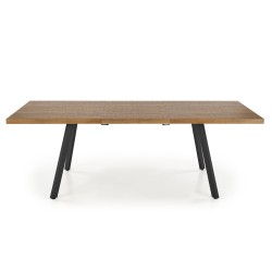 BERLIN stół rozkładany 160/220 cm, blat - orzechowy, stelaż - czarny BERLIN stół rozkładany 160/220 cm, blat - orzechowy, stelaż - czarny