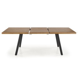 BERLIN stół rozkładany 160/220 cm, blat - orzechowy, stelaż - czarny BERLIN stół rozkładany 160/220 cm, blat - orzechowy, stelaż - czarny