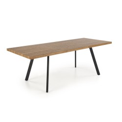 BERLIN stół rozkładany 160/220 cm, blat - orzechowy, stelaż - czarny BERLIN stół rozkładany 160/220 cm, blat - orzechowy, stelaż - czarny