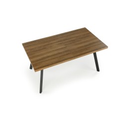 BERLIN stół rozkładany 160/220 cm, blat - orzechowy, stelaż - czarny BERLIN stół rozkładany 160/220 cm, blat - orzechowy, stelaż - czarny