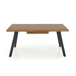BERLIN stół rozkładany 160/220 cm, blat - orzechowy, stelaż - czarny BERLIN stół rozkładany 160/220 cm, blat - orzechowy, stelaż - czarny