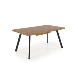 BERLIN stół rozkładany 160/220 cm, blat - orzechowy, stelaż - czarny BERLIN stół rozkładany 160/220 cm, blat - orzechowy, stelaż - czarny