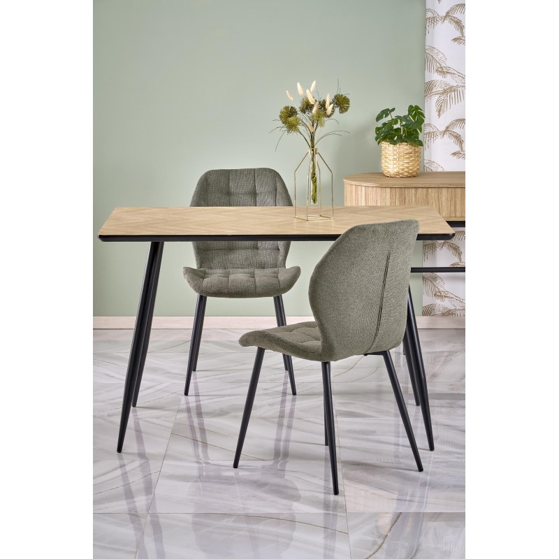 'BERTO Table Top - Natural, Leg - Black' 'BERTO Table Top - Natural, Leg - Black'