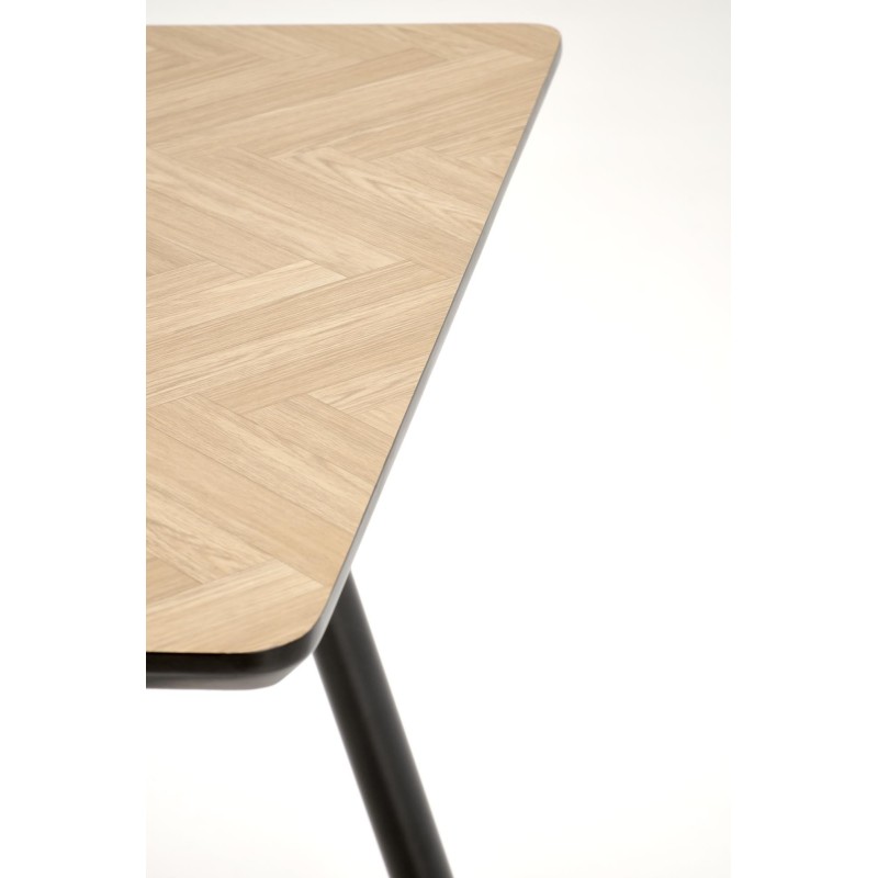 'BERTO Table Top - Natural, Leg - Black' 'BERTO Table Top - Natural, Leg - Black'