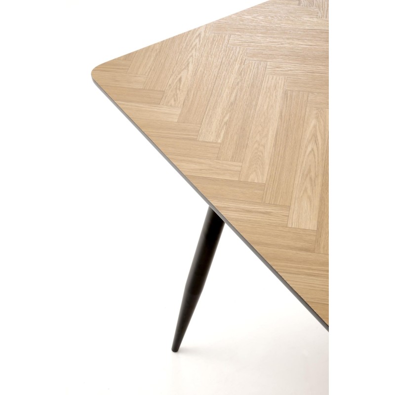 'BERTO Table Top - Natural, Leg - Black' 'BERTO Table Top - Natural, Leg - Black'
