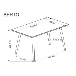 'BERTO Table Top - Natural, Leg - Black' 'BERTO Table Top - Natural, Leg - Black'
