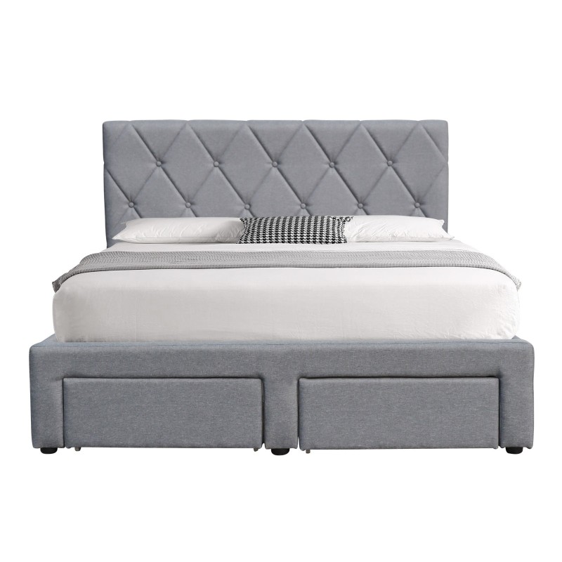 'BETINA 140 Bed with Drawers in Ash Grey' 'BETINA 140 Bed with Drawers in Ash Grey'