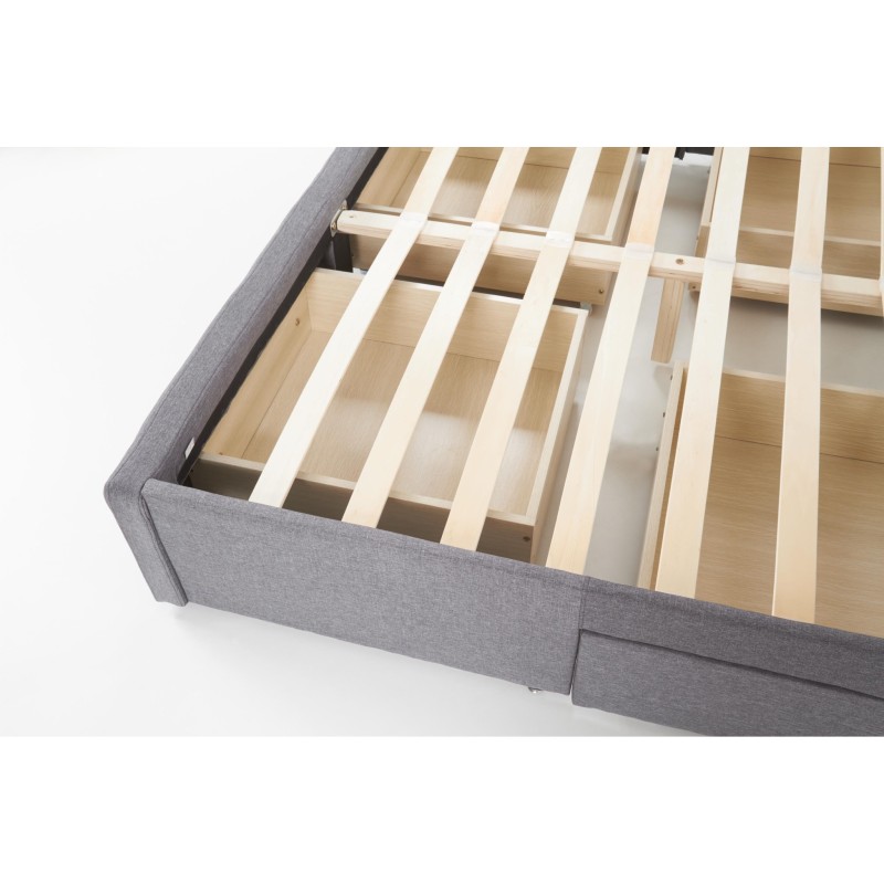 'BETINA 160 Ash Grey Bed with Drawers' 'BETINA 160 Ash Grey Bed with Drawers'