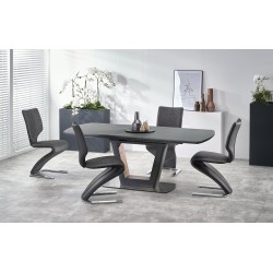 'BILOTTI Extendable Table in Matte Anthracite / Walnut' 'BILOTTI Extendable Table in Matte Anthracite / Walnut'