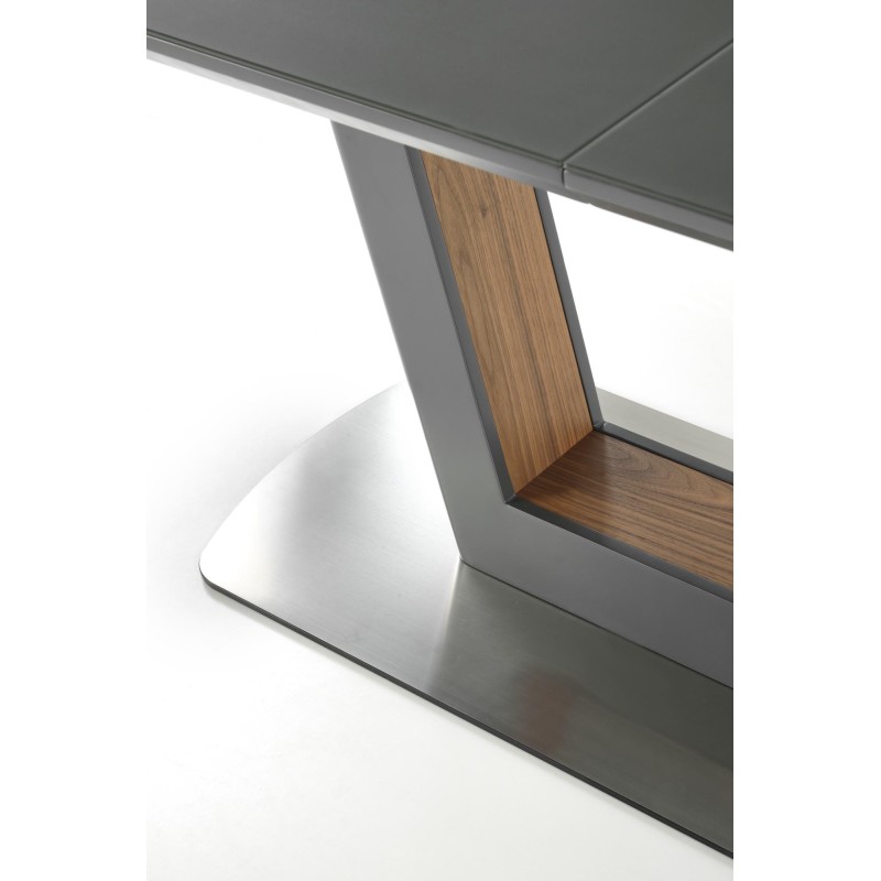 'BILOTTI Extendable Table in Matte Anthracite / Walnut' 'BILOTTI Extendable Table in Matte Anthracite / Walnut'