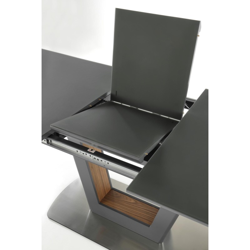 'BILOTTI Extendable Table in Matte Anthracite / Walnut' 'BILOTTI Extendable Table in Matte Anthracite / Walnut'