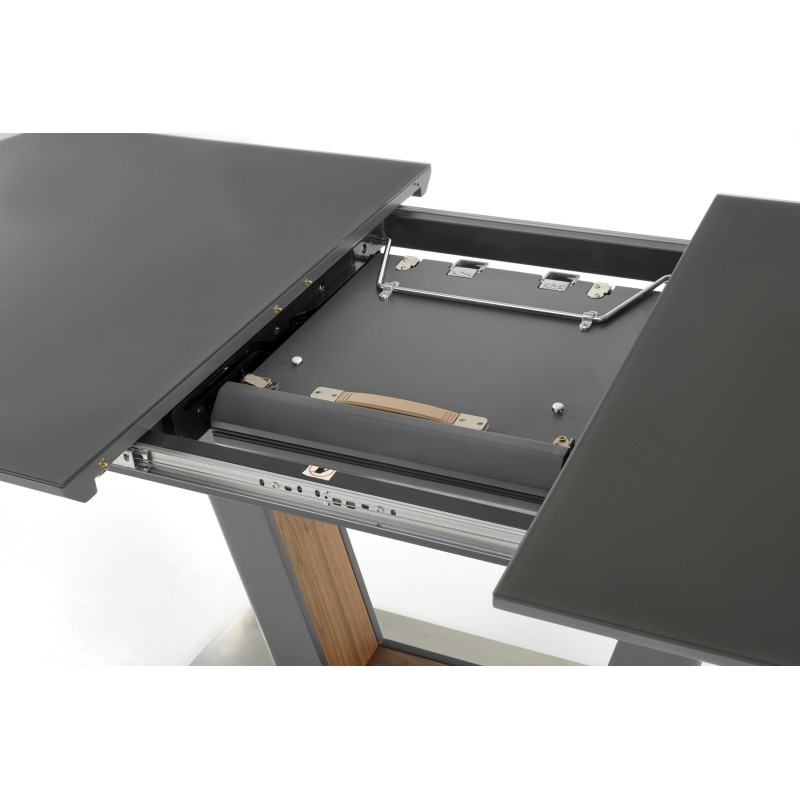 'BILOTTI Extendable Table in Matte Anthracite / Walnut' 'BILOTTI Extendable Table in Matte Anthracite / Walnut'