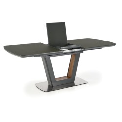 'BILOTTI Extendable Table in Matte Anthracite / Walnut' 'BILOTTI Extendable Table in Matte Anthracite / Walnut'