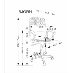 BJORN fotel obrotowy czarno-popielaty BJORN fotel obrotowy czarno-popielaty