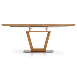 'BLACKY 2 Natural Veneer Table, Top - Natural Oak, Legs - Black' 'BLACKY 2 Natural Veneer Table, Top - Natural Oak, Legs - Black'
