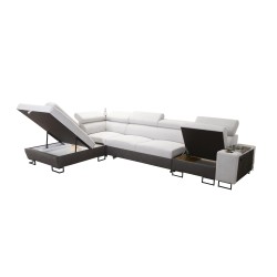 Prestige XI Maxi Corner Sofa with Sleeping Function and USB Port | Upholstered Corner Sofa, Soft to the Touch, Freya 210.24 + Ta Prestige XI Maxi Corner Sofa with Sleeping Function and USB Port | Upholstered Corner Sofa, Soft to the Touch, Freya 210.24 + Ta