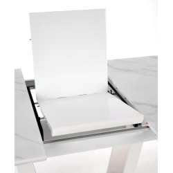 'BLANCO Extendable Table Top - White Marble / White, Leg - White' 'BLANCO Extendable Table Top - White Marble / White, Leg - White'